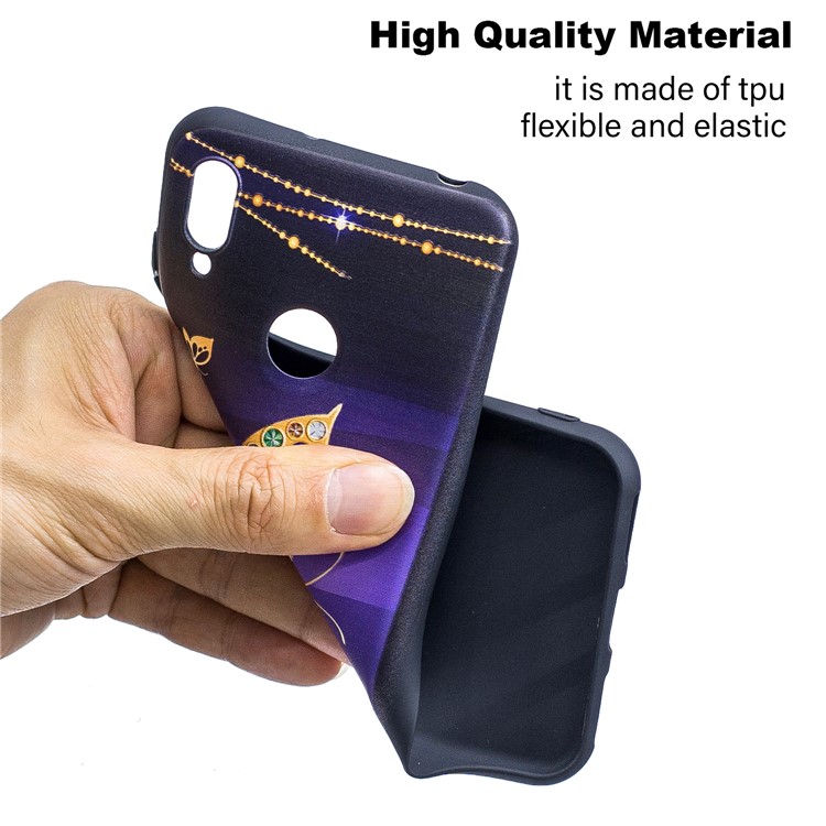 Embossment Patterned TPU Case Accessory for Huawei Y6 (2019, with Fingerprint Sensor) / Y6 Prime (2019) / Honor 8A - Diamante Butterfly-6