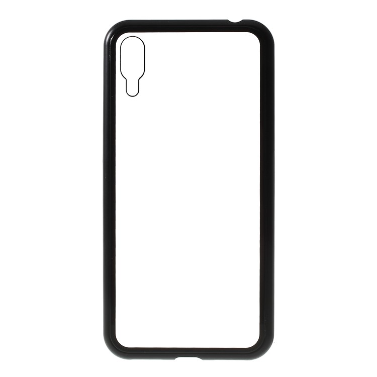 Magnetic Attraction Metal Frame Tempered Glass Case Shell for Huawei Enjoy 9 / Y7 Pro (2019) - Black-2