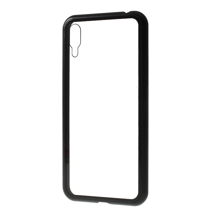 Magnetic Attraction Metal Frame Tempered Glass Case Shell for Huawei Enjoy 9 / Y7 Pro (2019) - Black-3