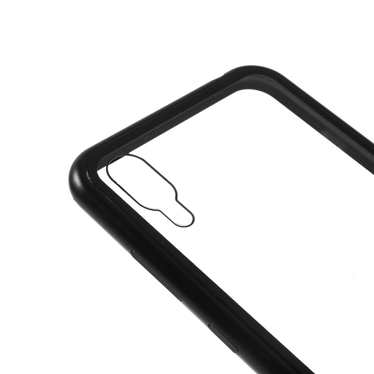 Magnetic Attraction Metal Frame Tempered Glass Case Shell for Huawei Enjoy 9 / Y7 Pro (2019) - Black-5