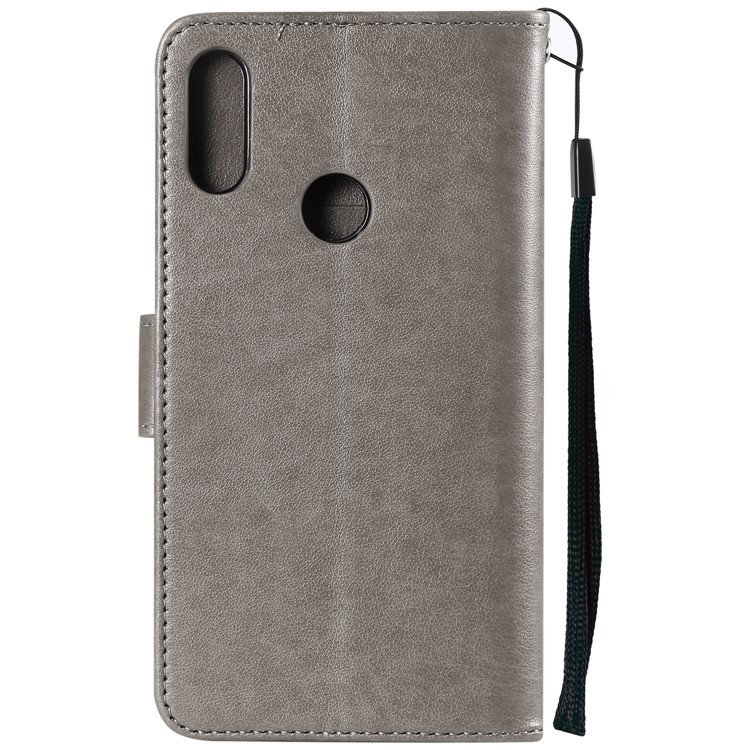 Imprint Two Beloved Owls Magnetic Wallet PU Leather Stand Case for Huawei Y6 (2019, with Fingerprint Sensor) / Y6 Prime (2019) / Honor 8A - Grey-3