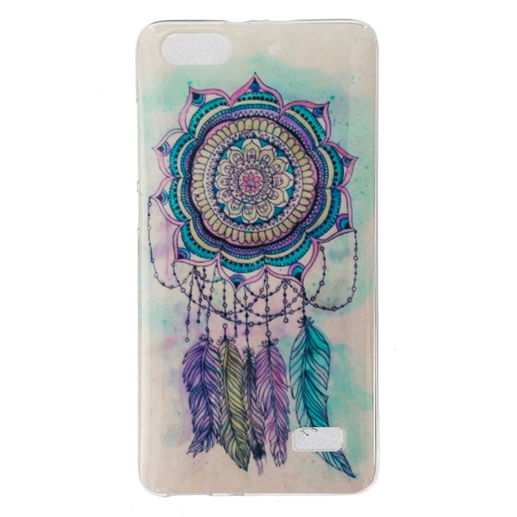 IMD Soft TPU Case Protector for Huawei Honor 4C - Dream Catcher Feather-1