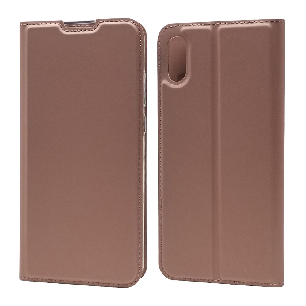 Magnetic Adsorption Leather Card Holder Case for Huawei Y6 Pro (2019) - Rose Gold-2