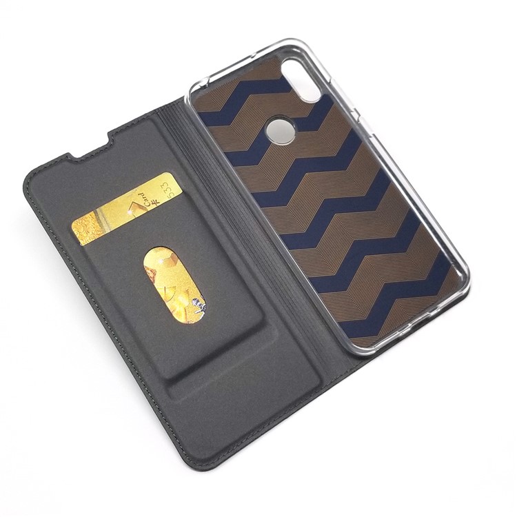 Magnetic Adsorption Leather Card Holder Case for Huawei Y6 (2019, with Fingerprint Sensor) / Y6 Prime (2019) - Black-8