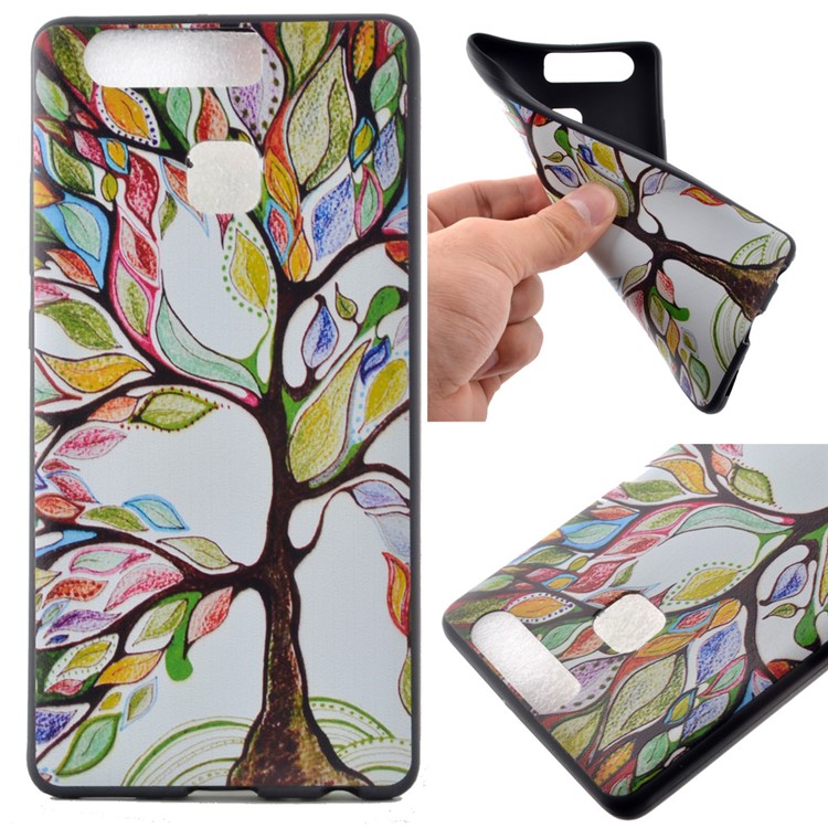 Flexible TPU Protective Case for Huawei P9 - Colorized Tree-1