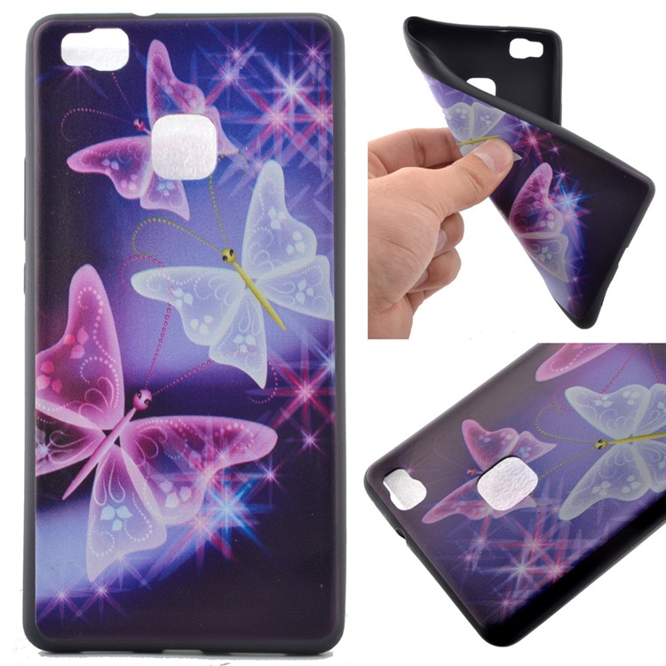 Soft TPU Case for Huawei P9 Lite - Vivid Butterflies-1