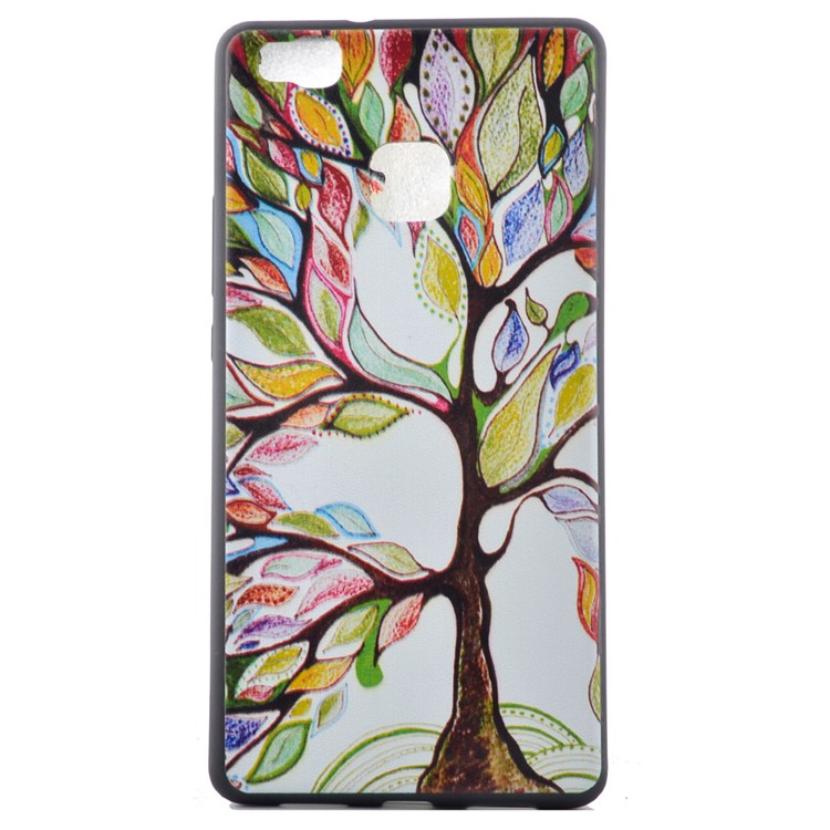 Soft TPU Cover Shell for Huawei P9 Lite - Colorful Tree-2