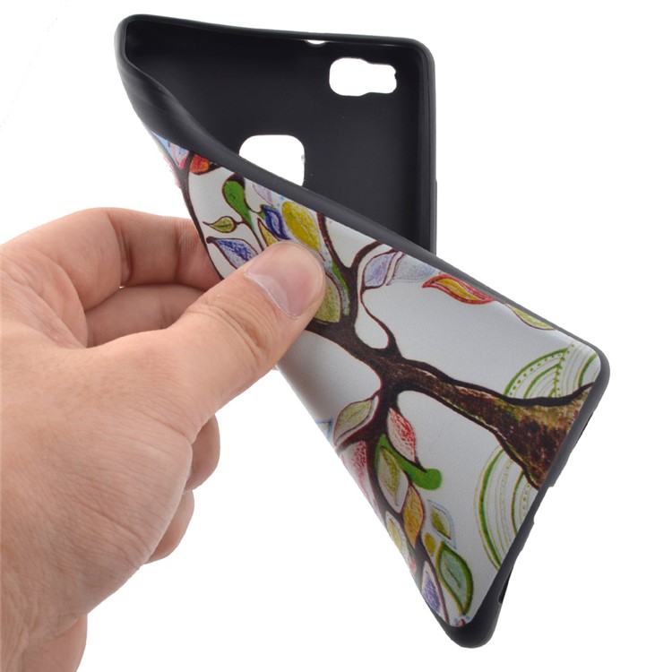 Soft TPU Cover Shell for Huawei P9 Lite - Colorful Tree-5