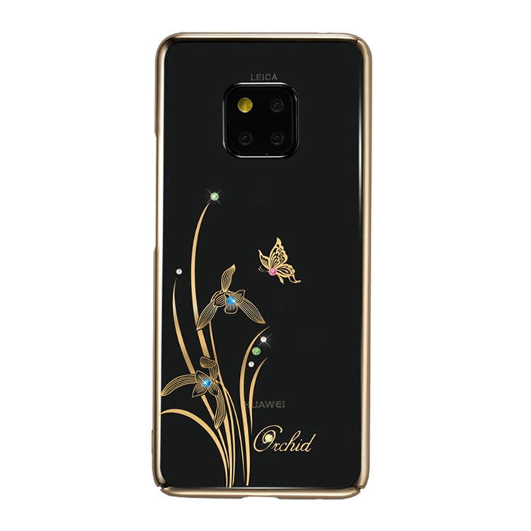 KINGXBAR Authorized Swarovski Crystal Plating PC Hard Shell for Huawei Mate 20 Pro - Clivia/Champagne Gold-1