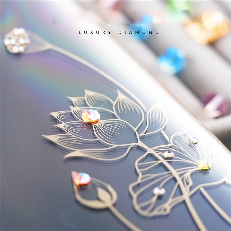 KINGXBAR Authorized Swarovski Crystal Plating PC Hard Cover for Huawei P30 Pro - Lotus-3