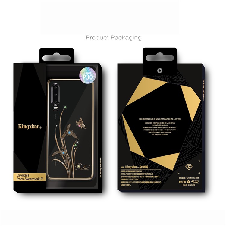 KINGXBAR Authorized Swarovski Crystal Plating PC Hard Cover for Huawei P30 Pro - Lotus-4