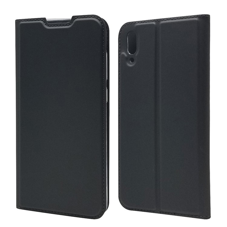 Magnetic Adsorption Leather Card Holder Case for Huawei Y7 Pro (2019) / Enjoy 9 - Black-2