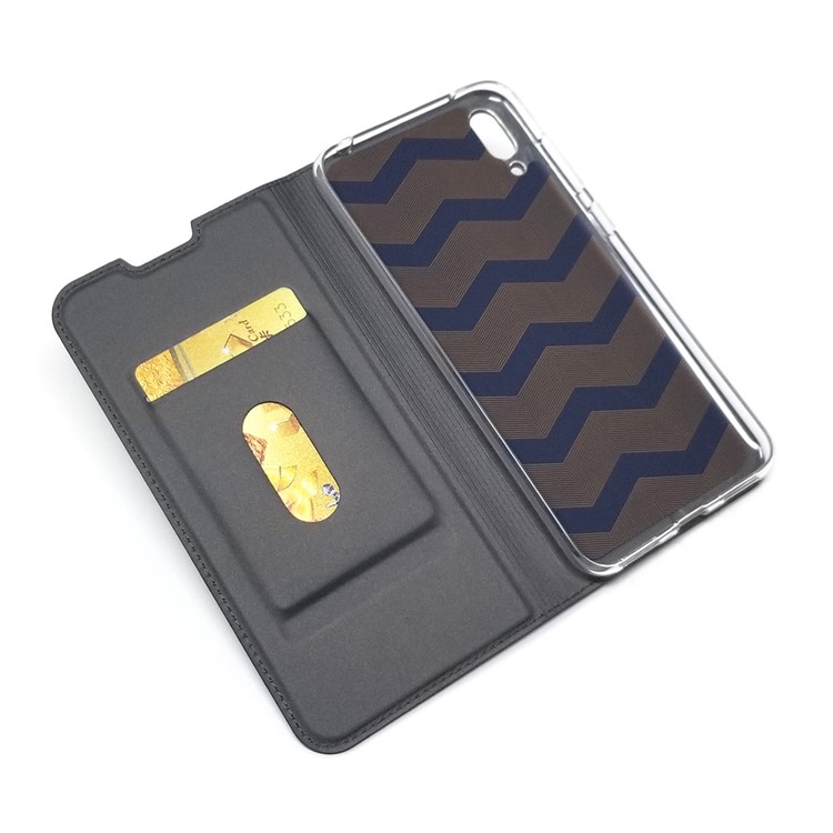 Magnetic Adsorption Leather Card Holder Case for Huawei Y7 Pro (2019) / Enjoy 9 - Black-5