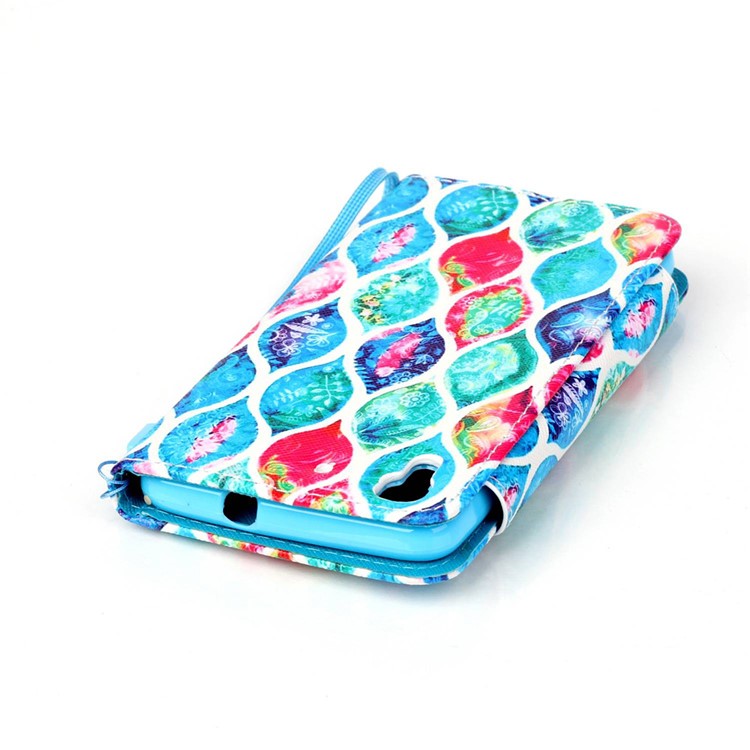 Patterned Leather Wallet Stand Case for Huawei Honor 4A / Y6 - Colorful Leaves-5