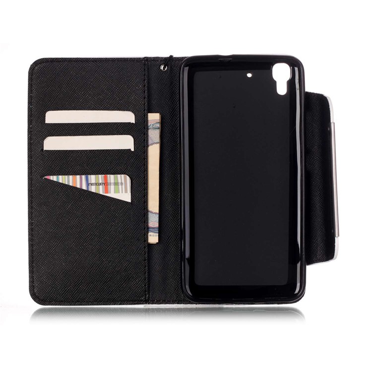 Patterned Wallet Leather Stand Cover for Huawei Honor 4A / Y6 - Constellation-6
