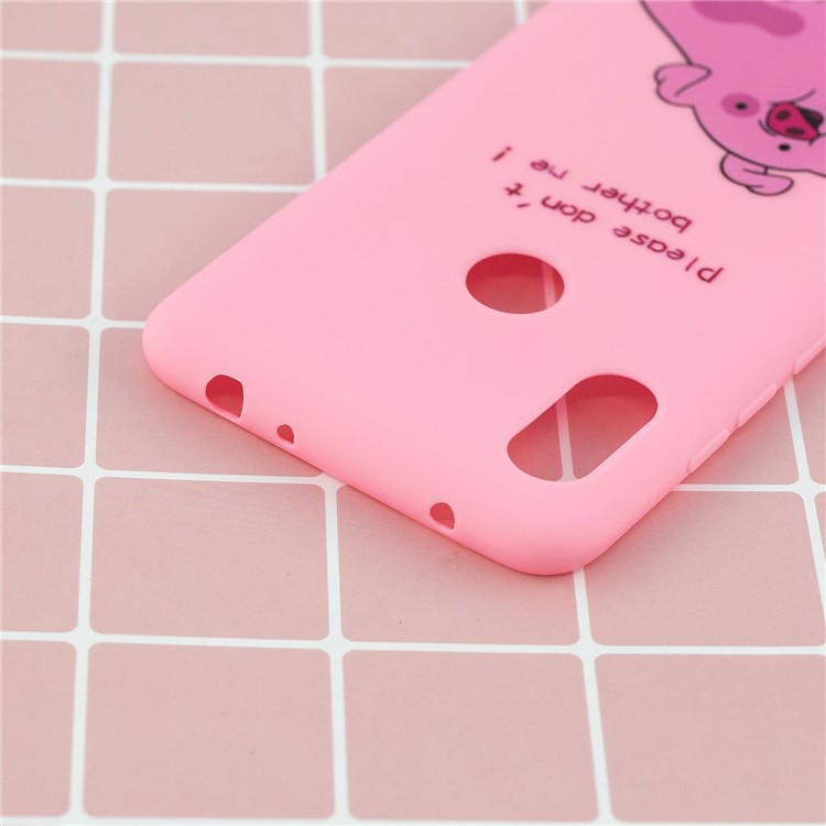 Pattern Printing TPU Gel Protective Case with Silicone Strap for Huawei Y6 (2019, with Fingerprint Sensor)/Y6 Prime (2019) - Dark Purple-12
