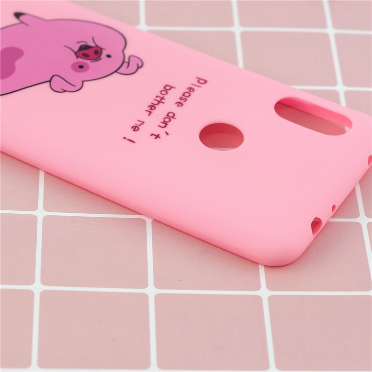 Pattern Printing TPU Gel Protective Case with Silicone Strap for Huawei Y6 (2019, with Fingerprint Sensor)/Y6 Prime (2019) - Dark Purple-13