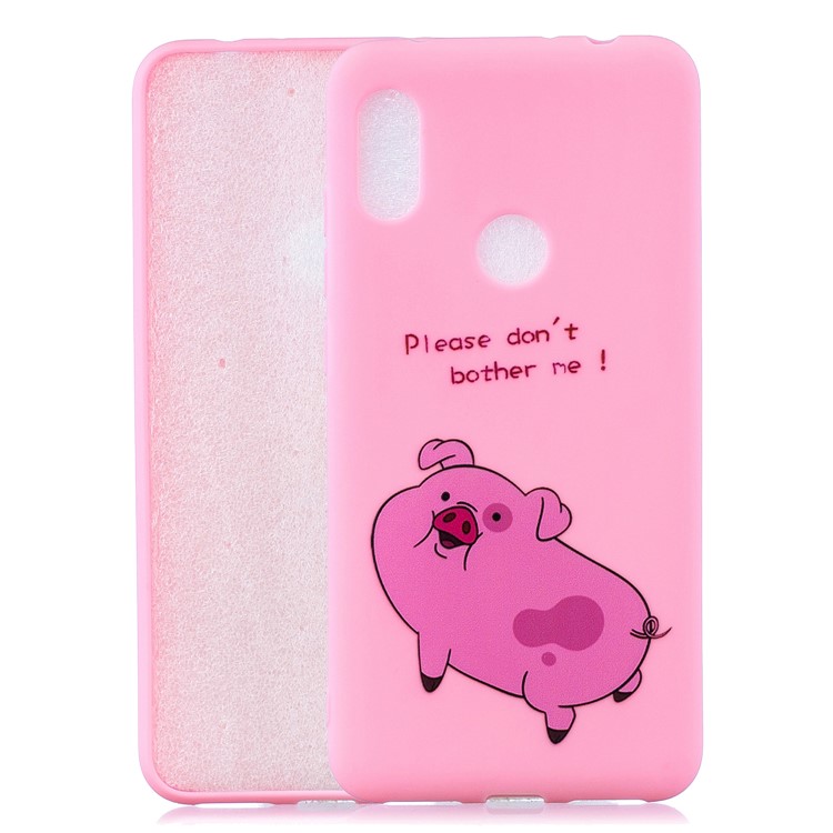 Pattern Printing TPU Gel Protective Case with Silicone Strap for Huawei Y6 (2019, with Fingerprint Sensor)/Y6 Prime (2019) - Dark Purple-2