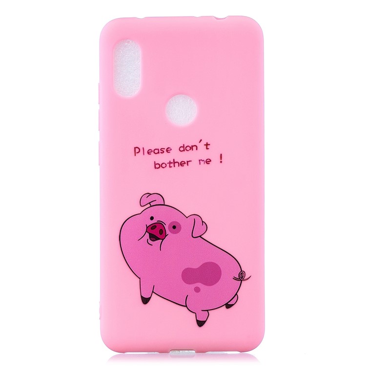 Pattern Printing TPU Gel Protective Case with Silicone Strap for Huawei Y6 (2019, with Fingerprint Sensor)/Y6 Prime (2019) - Dark Purple-3