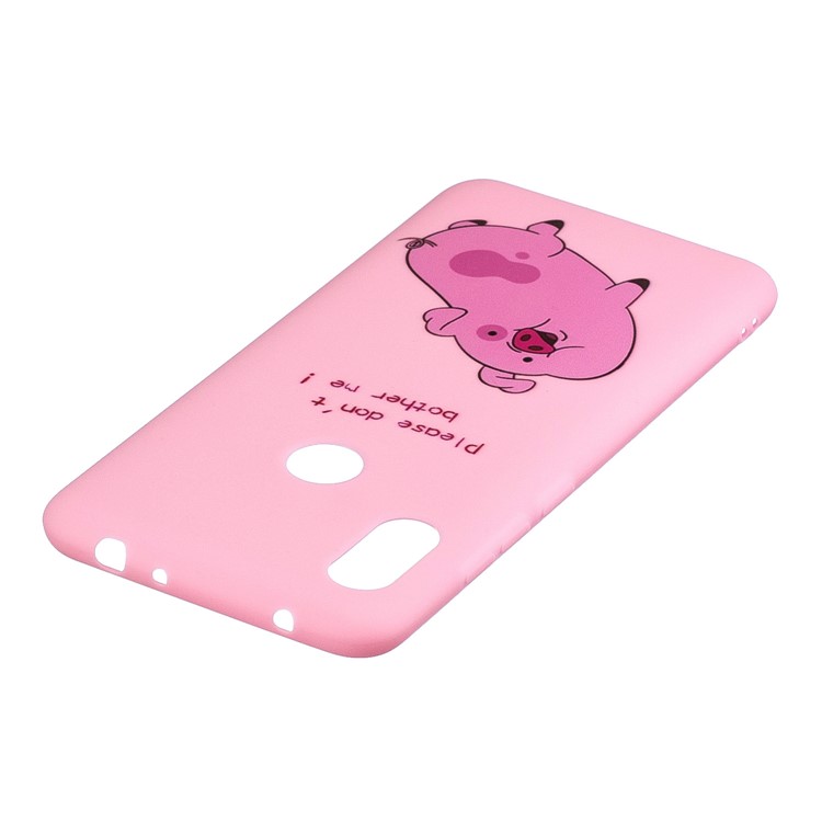 Pattern Printing TPU Gel Protective Case with Silicone Strap for Huawei Y6 (2019, with Fingerprint Sensor)/Y6 Prime (2019) - Dark Purple-6