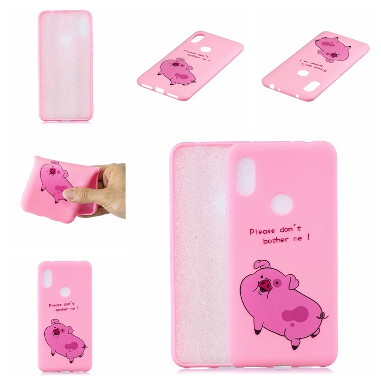 Pattern Printing TPU Gel Protective Case with Silicone Strap for Huawei Y6 (2019, with Fingerprint Sensor)/Y6 Prime (2019) - Dark Purple-8