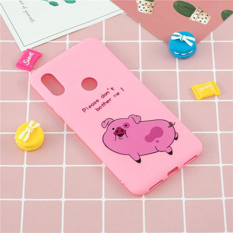 Pattern Printing TPU Gel Protective Case with Silicone Strap for Huawei Y6 (2019, with Fingerprint Sensor)/Y6 Prime (2019) - Dark Purple-9