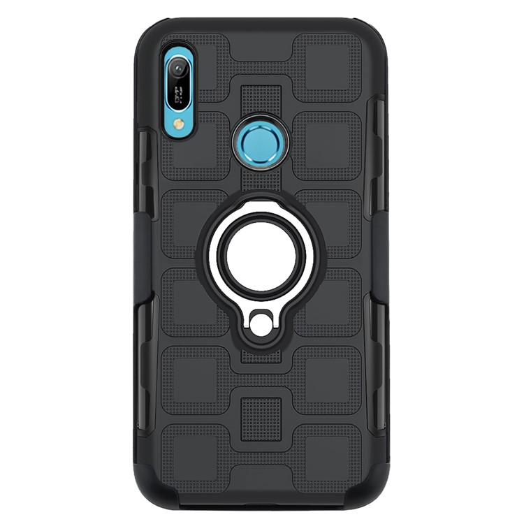 Geometric Pattern TPU PC Hybrid Phone Cover with Kickstand Belt Clip for Huawei Y6 (2019, with Fingerprint Sensor)/Y6 Prime(2019)/Honor 8A - Black-3