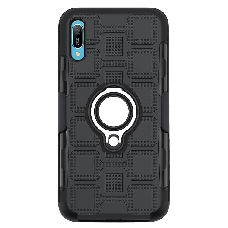 Geometric Pattern TPU PC Hybrid Phone Cover with Kickstand Belt Clip for Huawei Y6 Pro (2019) - Black-3