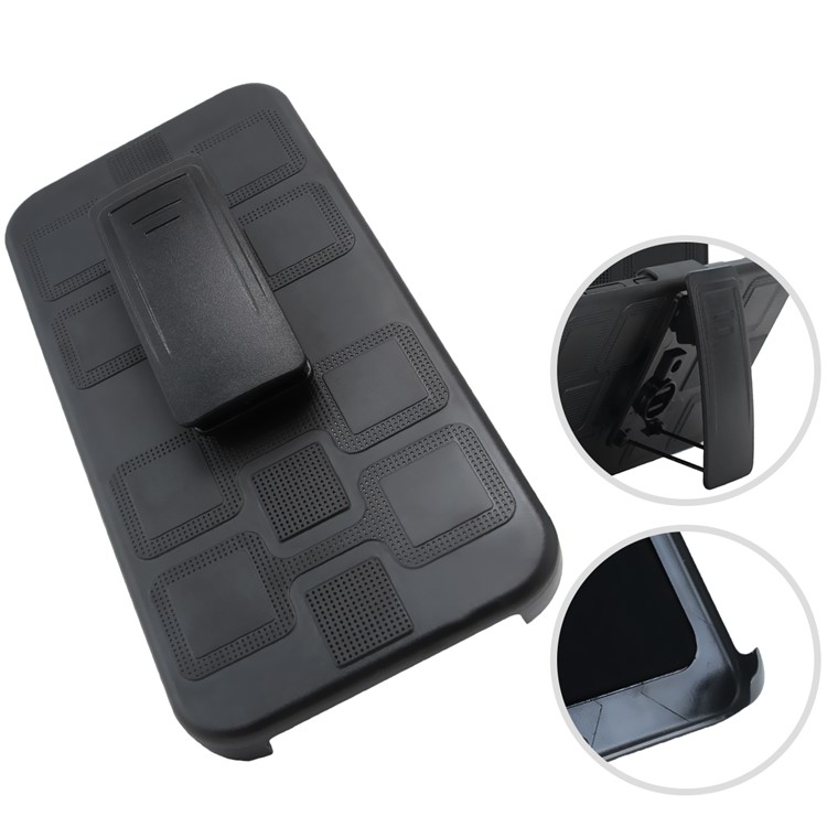 Geometric Pattern TPU PC Hybrid Phone Cover with Kickstand Belt Clip for Huawei Y6 Pro (2019) - Black-7