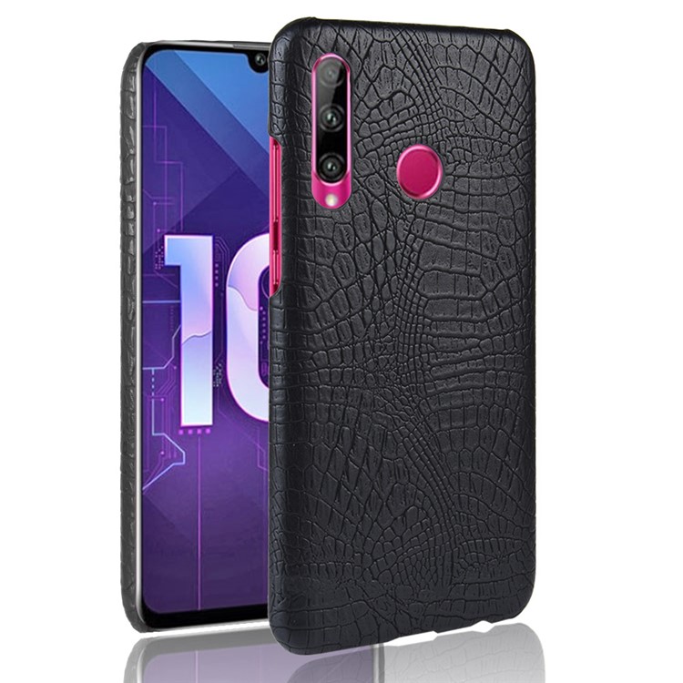 Crocodile Skin PU Leather Coated PC Casing for Huawei Honor 20 Lite - Black-1