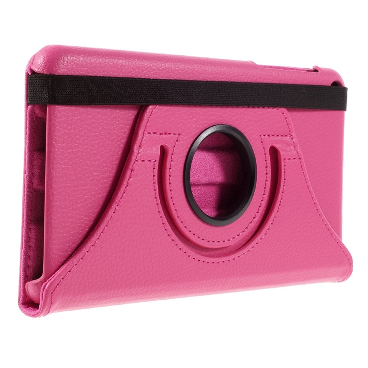 Litchi Texture Rotating Smart Leather Stand Case for Huawei Honor Tablet T1 7.0 (T1-701u) - Rose-4