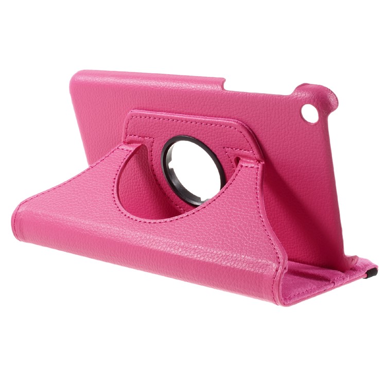 Litchi Texture Rotating Smart Leather Stand Case for Huawei Honor Tablet T1 7.0 (T1-701u) - Rose-6