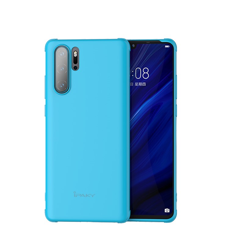 IPAKY Galaxy Series Silky Silicone Protective Back Case for Huawei P30 Pro - Blue-1