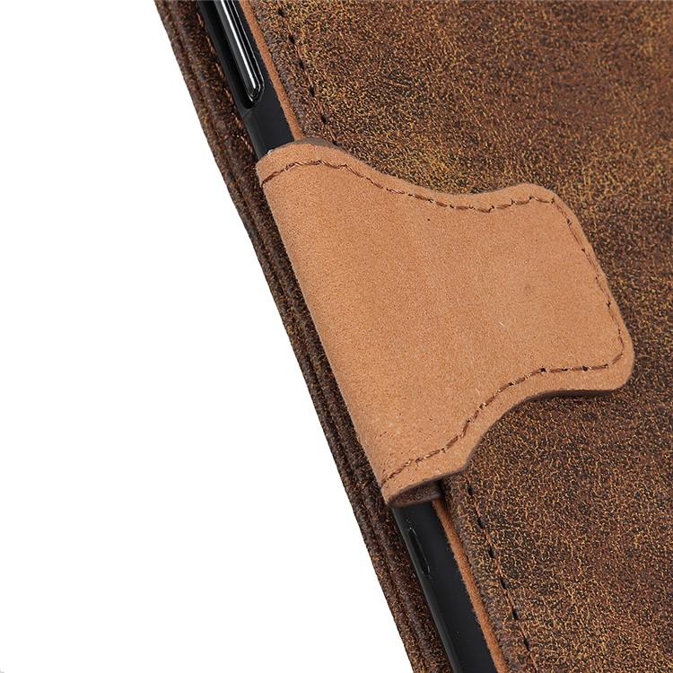 Vintage Style Wallet Stand Split Leather Phone Case for Huawei Nova 5i / P Smart Z / Y9 Prime 2019 - Coffee-9