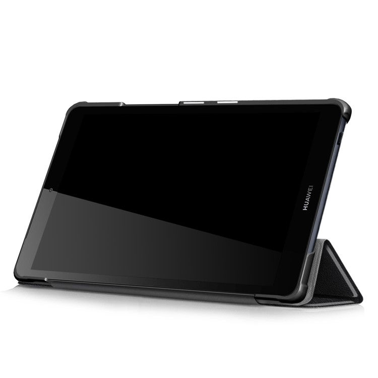 Litchi Skin PU Leather Tri-fold Stand Tablet Cover for Huawei MediaPad M5 Lite 8 - Black-5