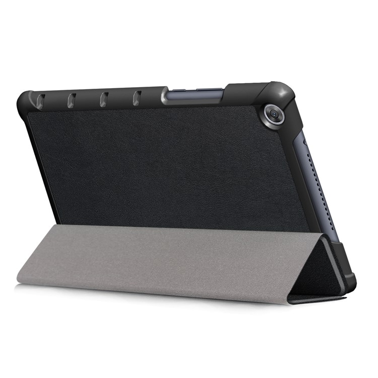 Litchi Skin PU Leather Tri-fold Stand Tablet Cover for Huawei MediaPad M5 Lite 8 - Black-6