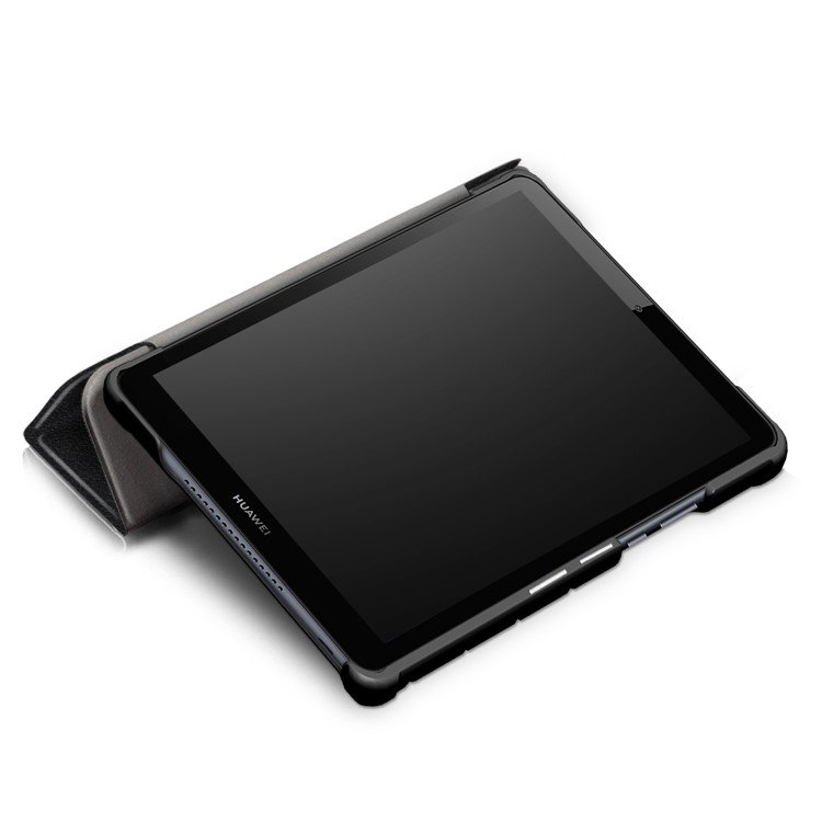 Litchi Skin PU Leather Tri-fold Stand Tablet Cover for Huawei MediaPad M5 Lite 8 - Black-7