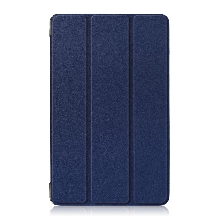 Litchi Skin PU Leather Tri-fold Stand Tablet Cover for Huawei MediaPad M5 Lite 8 - Dark Blue-2