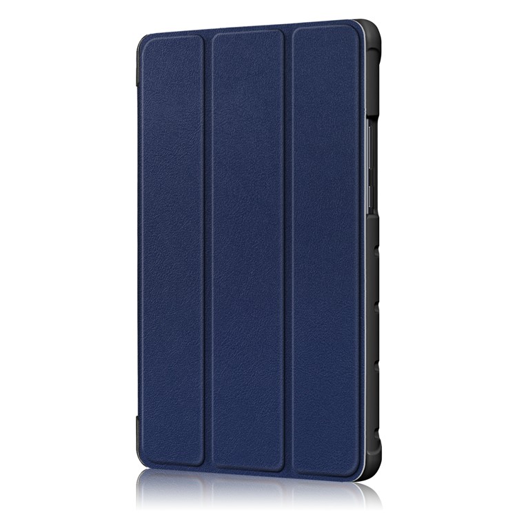 Litchi Skin PU Leather Tri-fold Stand Tablet Cover for Huawei MediaPad M5 Lite 8 - Dark Blue-4
