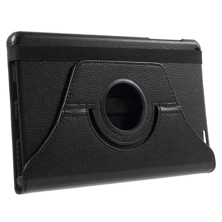 Litchi Grain Rotary Stand Case for Huawei MediaPad T1 10 - Black-4