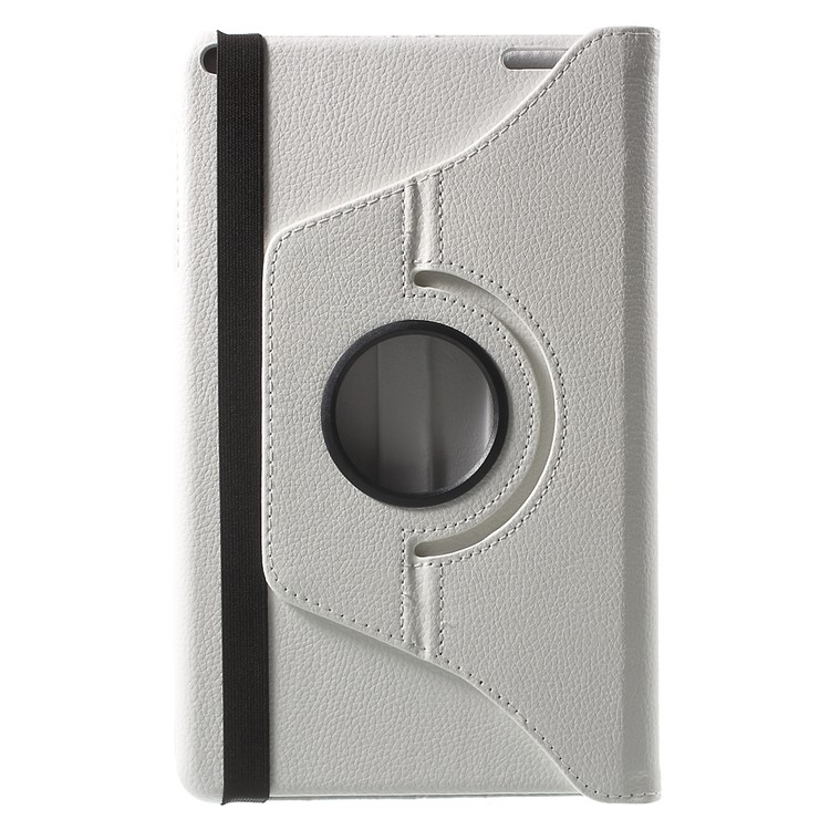 Litchi Grain Rotary Stand Cover for Huawei MediaPad T1 10 - White-3