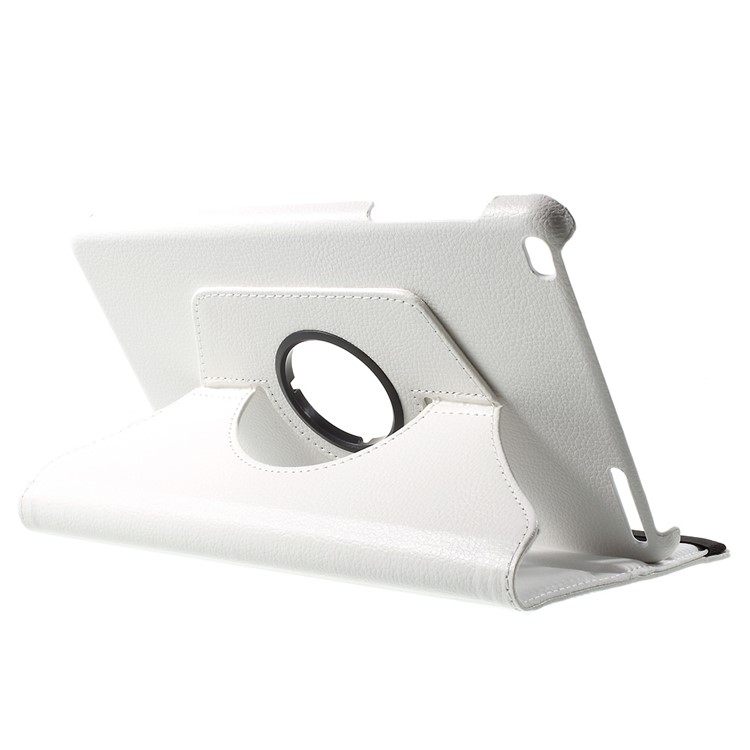 Litchi Grain Rotary Stand Cover for Huawei MediaPad T1 10 - White-5