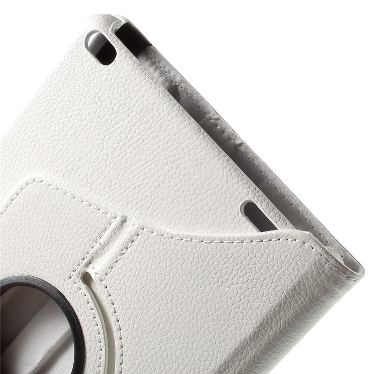 Litchi Grain Rotary Stand Cover for Huawei MediaPad T1 10 - White-9