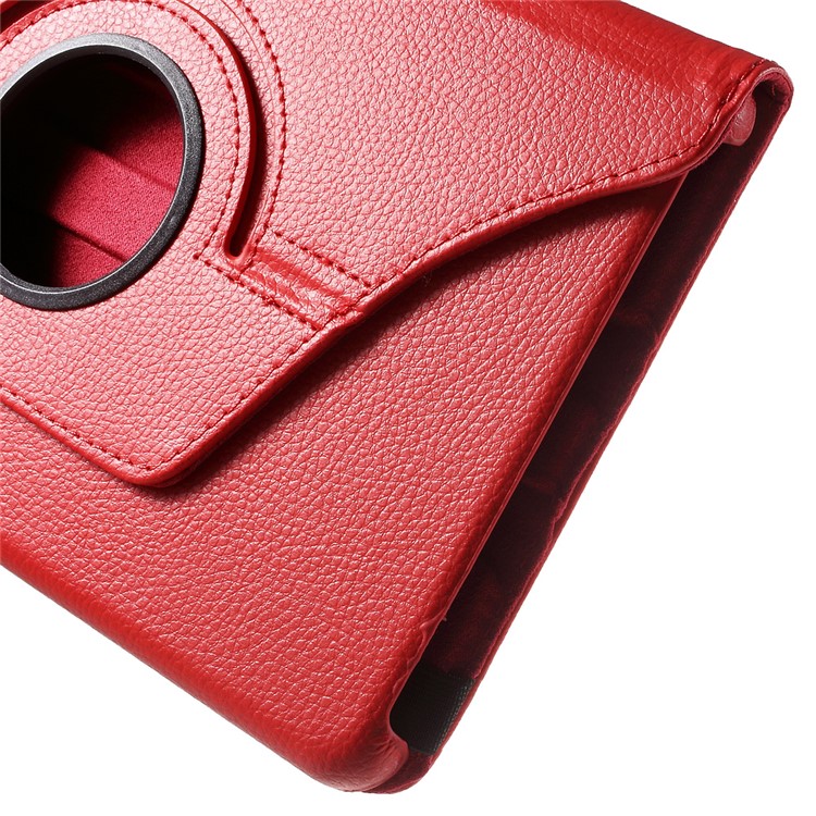 Litchi Grain Rotary Stand Shell for Huawei MediaPad T1 10 - Red-10