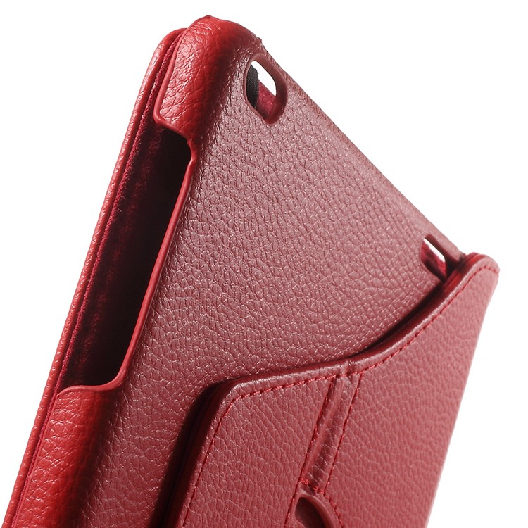 Litchi Grain Rotary Stand Shell for Huawei MediaPad T1 10 - Red-11