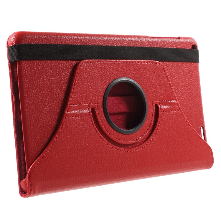 Litchi Grain Rotary Stand Shell for Huawei MediaPad T1 10 - Red-4