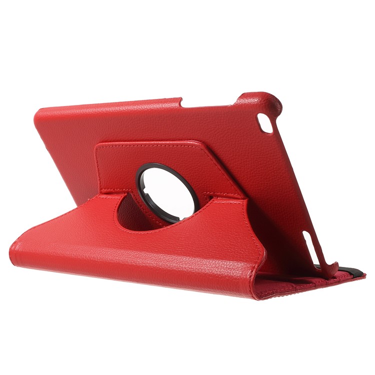 Litchi Grain Rotary Stand Shell for Huawei MediaPad T1 10 - Red-5