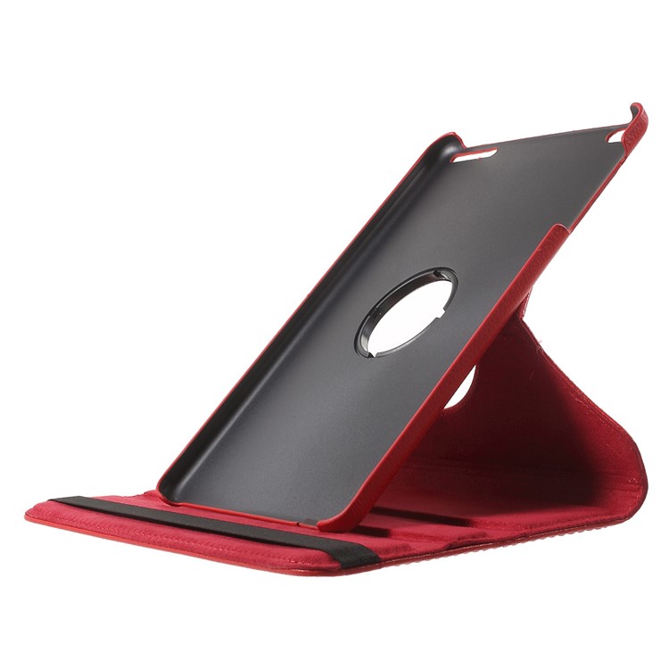 Litchi Grain Rotary Stand Shell for Huawei MediaPad T1 10 - Red-6