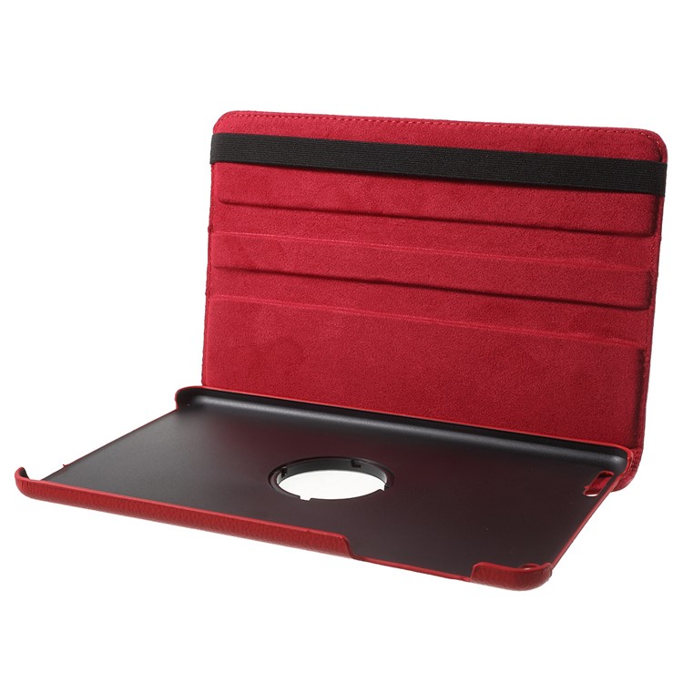 Litchi Grain Rotary Stand Shell for Huawei MediaPad T1 10 - Red-8