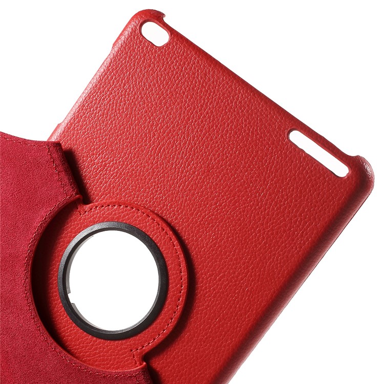 Litchi Grain Rotary Stand Shell for Huawei MediaPad T1 10 - Red-9